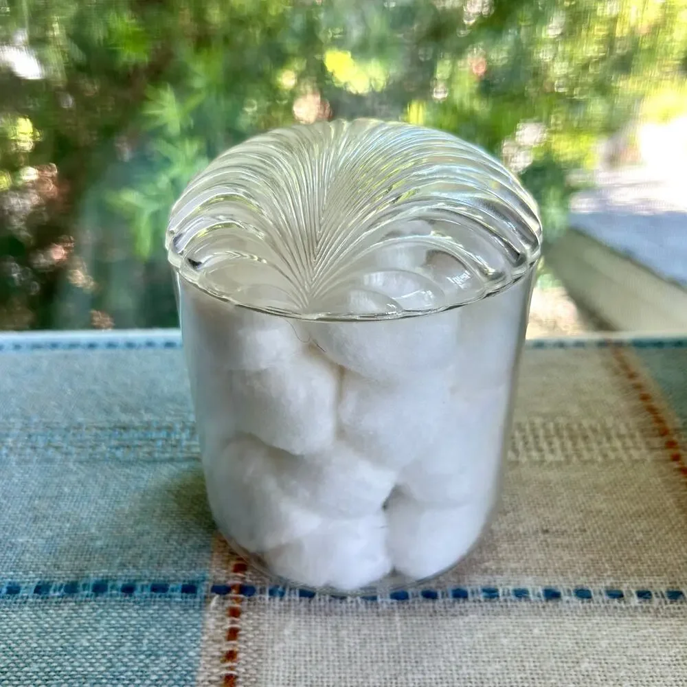 Vintage Lucite Vanity Jar with Seashell Lid – Acrylic Powder Jar Storage